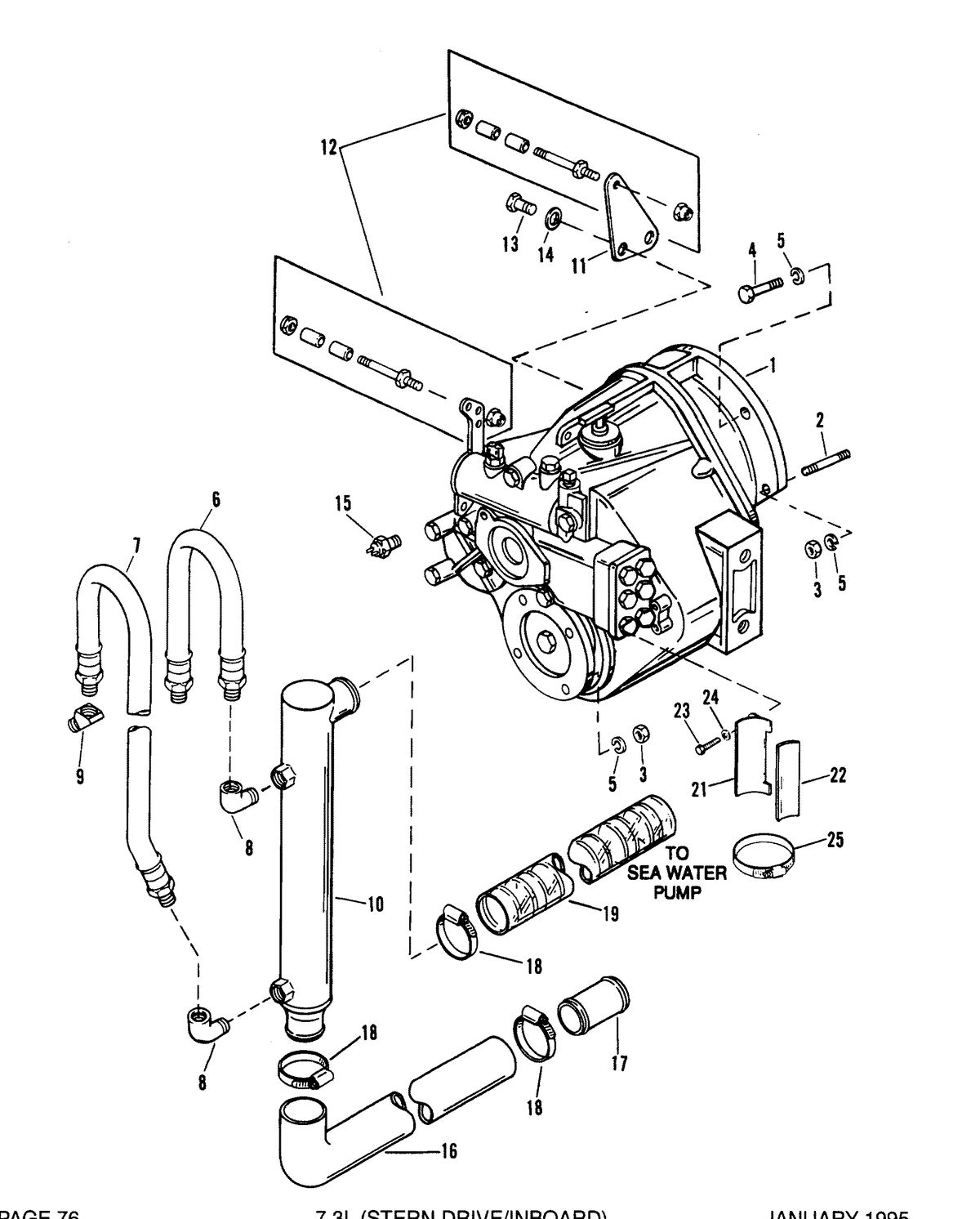 MERCRUISER D7.3L/270 DIESEL ENGINE (STERN DRIVE/INBOARD) TRANSMISSION AND RELATED PARTS (INBOARD)