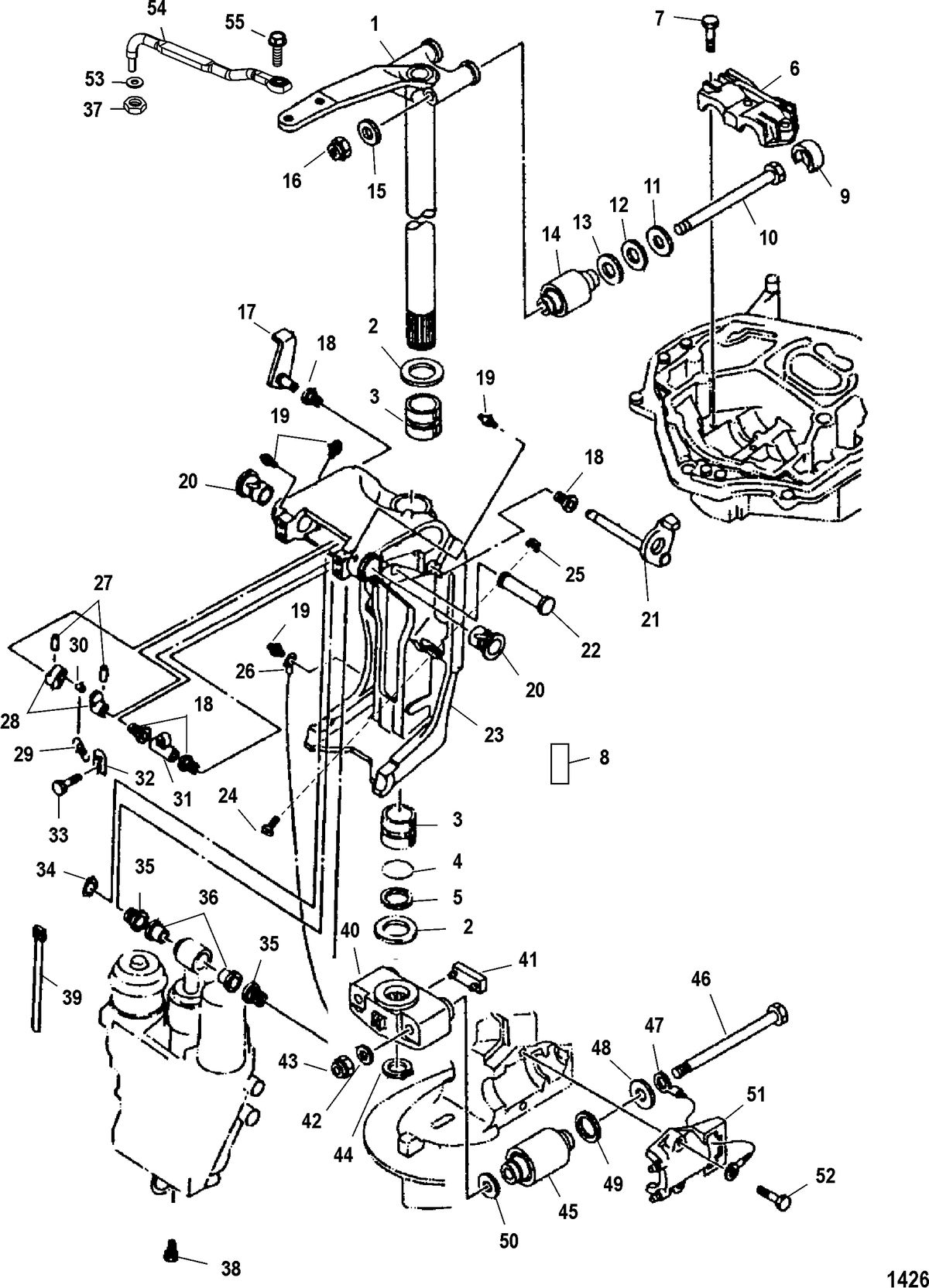 MERCURY/MARINER 225 EFI 4-STROKE Swivel Bracket and Steering Arm