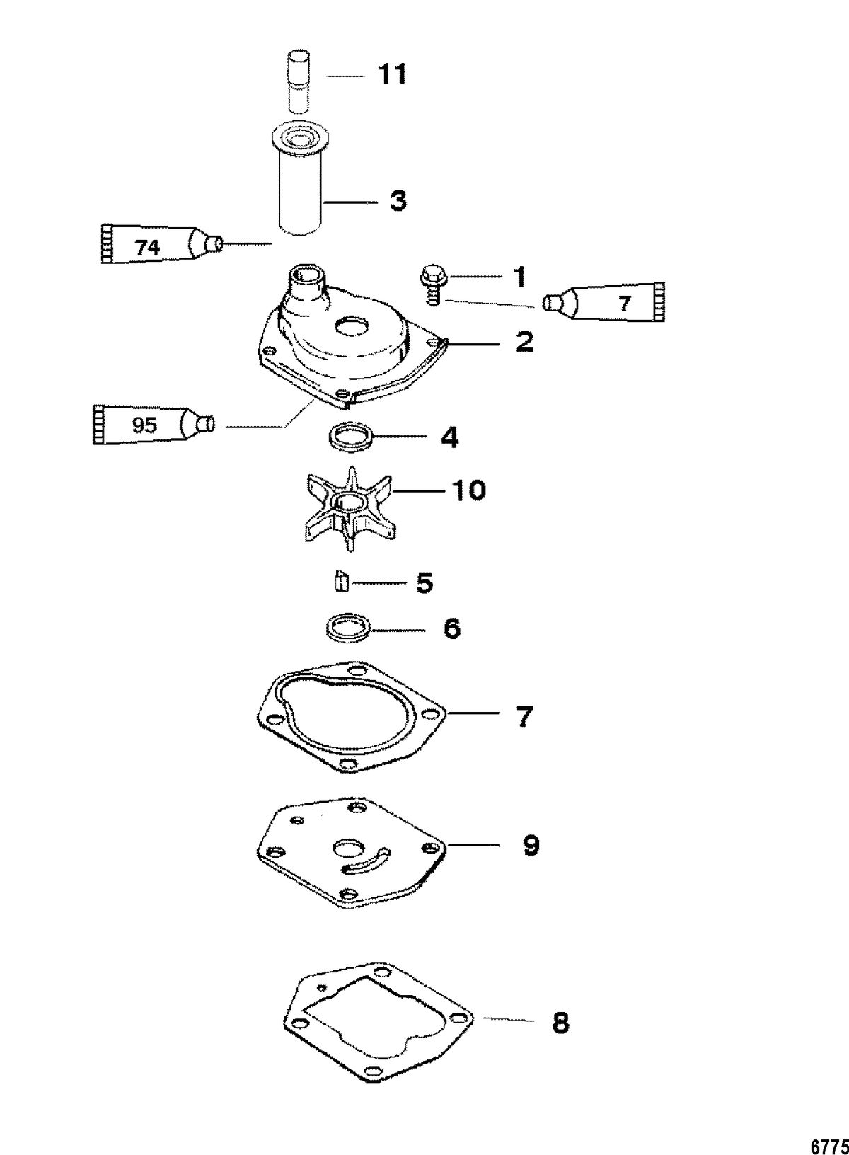 MERCURY/MARINER 40/50 JET 30 (3 CYLINDER) 2-STROKE Jet Components