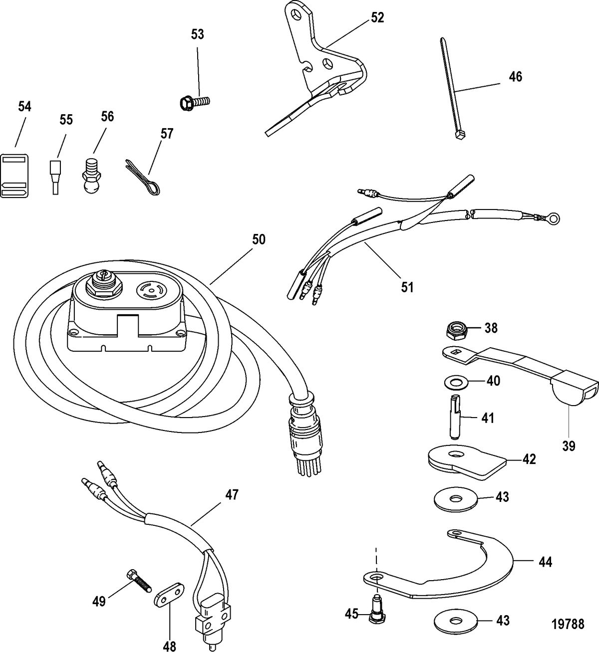 ACCESSORIES STEERING SYSTEMS AND COMPONENTS Tiller Handle Kit Components(821455A10 / A26)