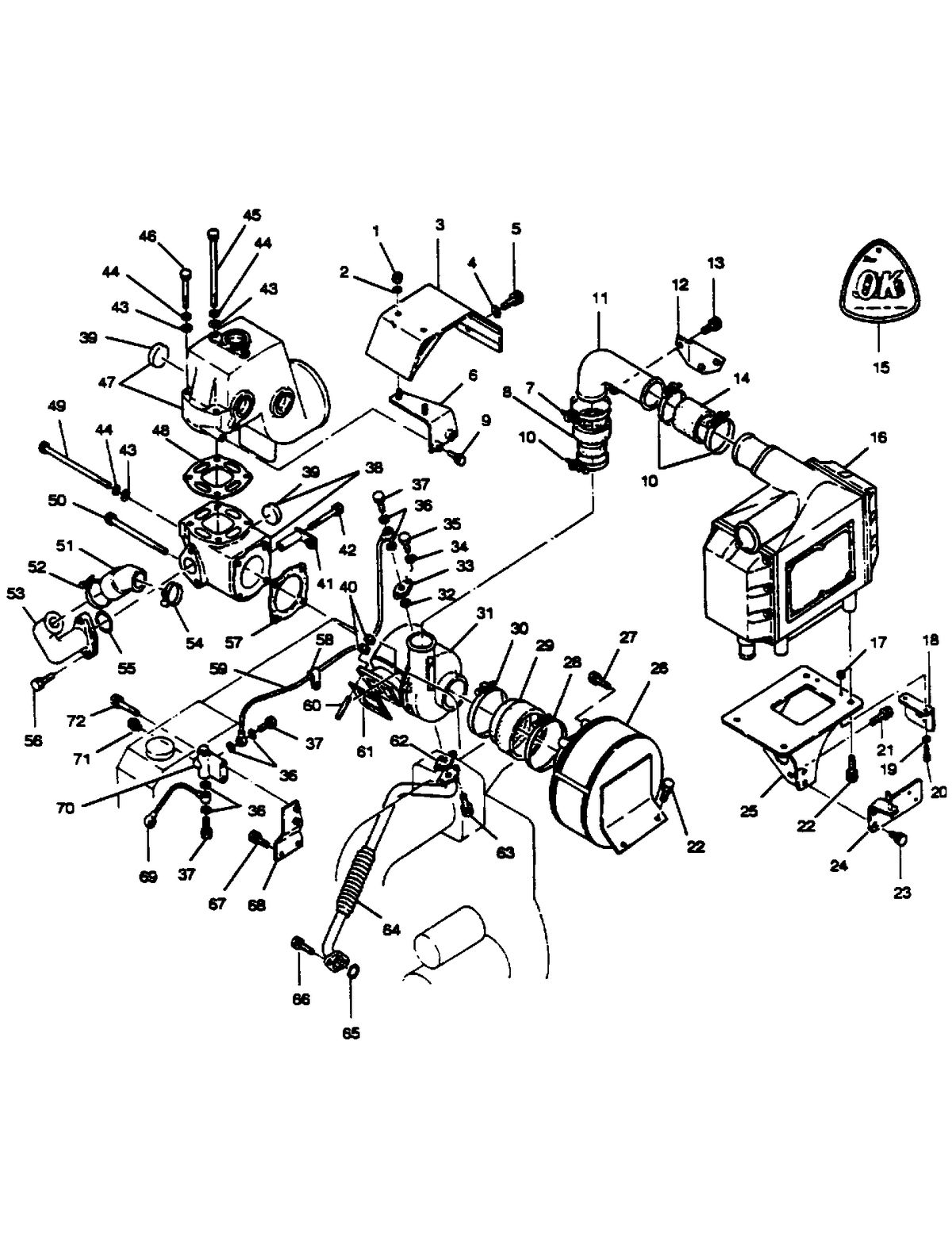 MERCRUISER HINO 175/220 TURBOCHARGER-220 H.P. (DESIGN II) - PAGE 1/2