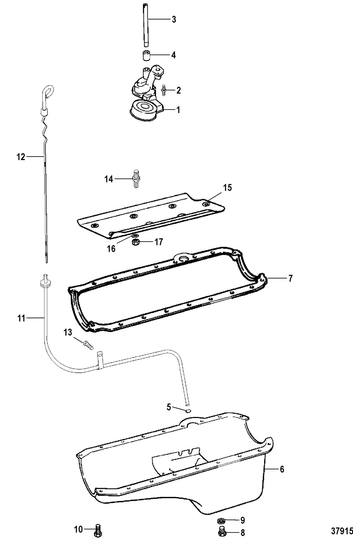 MERCRUISER 454/502 MPI MAG BRAVO (GEN VI) OIL PAN AND OIL PUMP