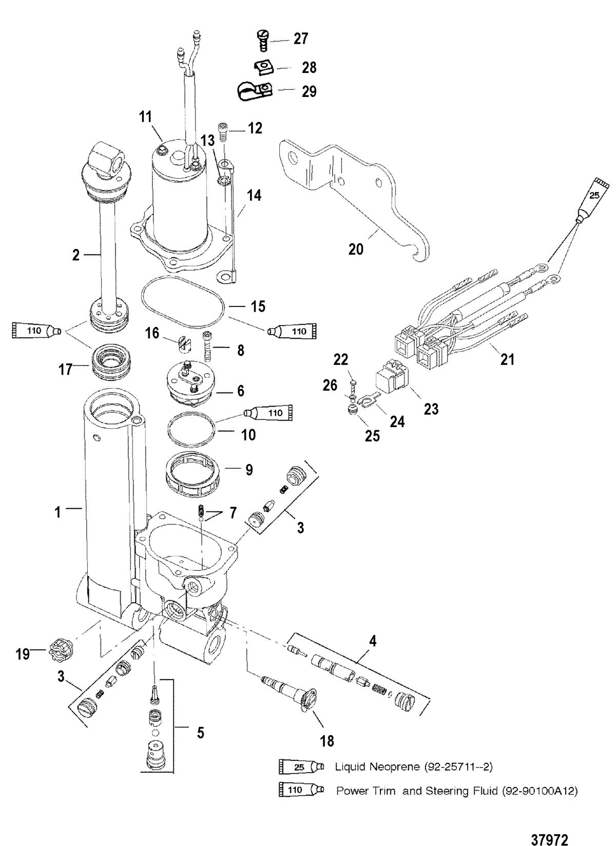 MERCURY/MARINER 40/50 H.P. JET 30 (3 CYL.) POWER TRIM