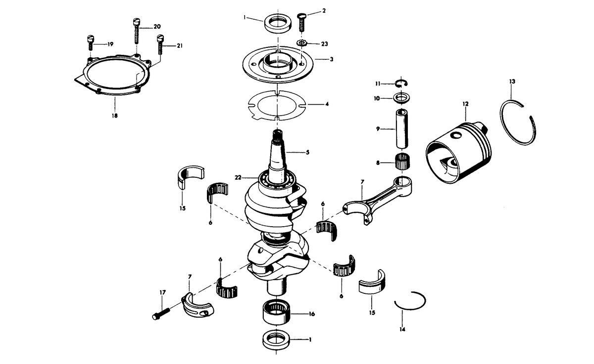 CHRYSLER 35 H.P. CRANKSHAFT AND PISTON GROUP