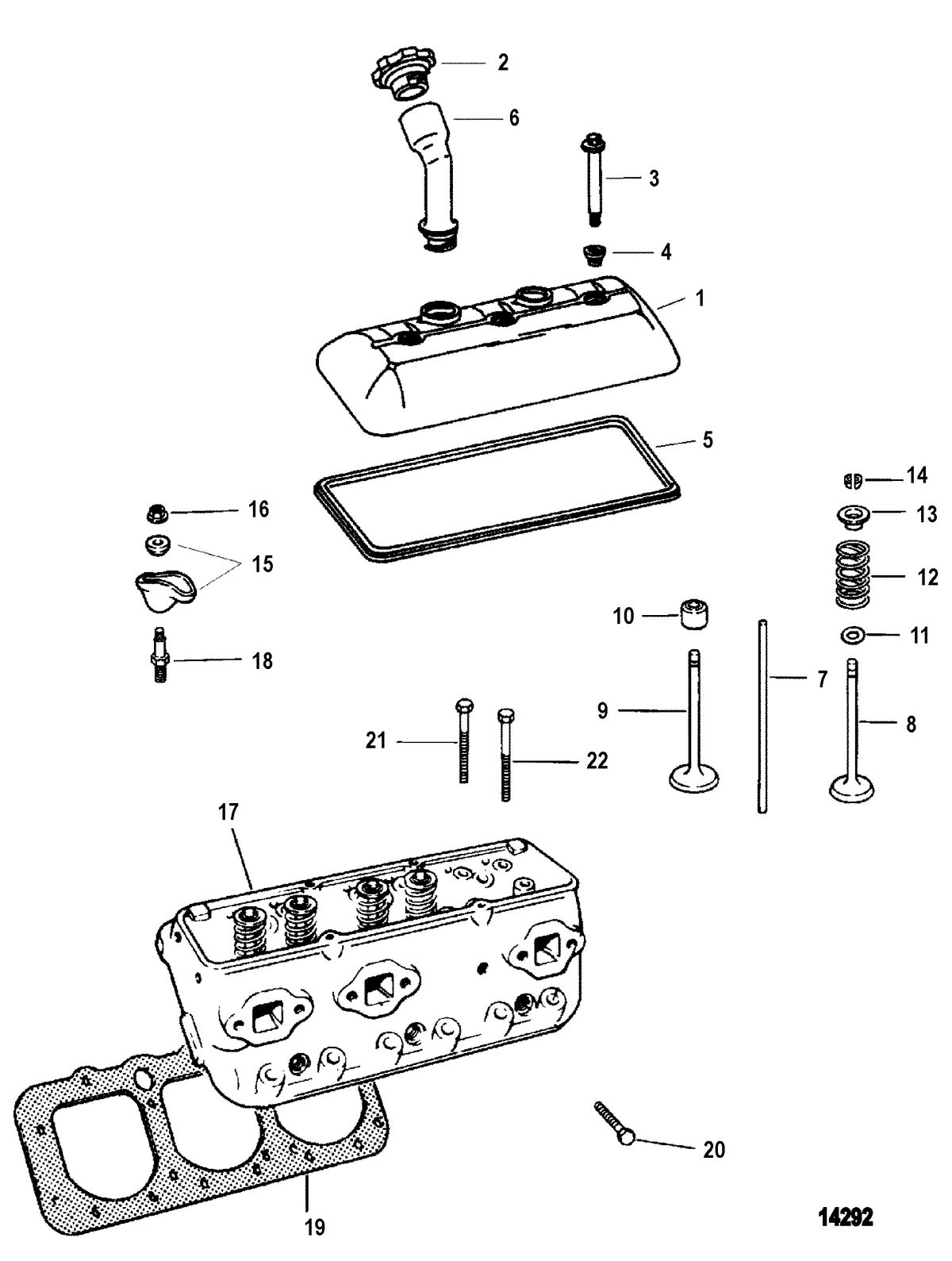 MERCRUISER 262 MAGNUM (EFI - TBI) Cylinder Head And Rocker Cover