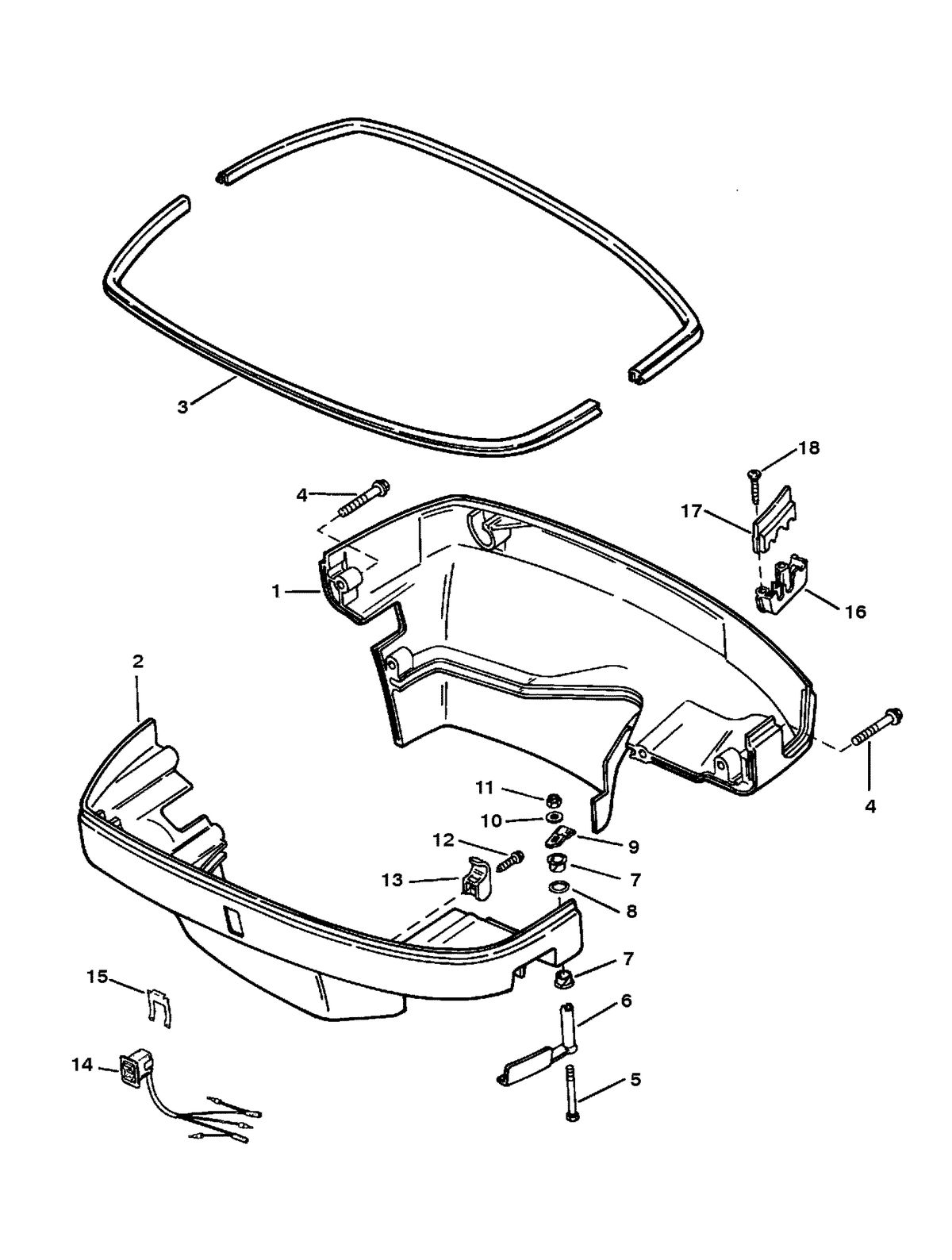MERCURY/MARINER 200 DFI 3.0L BOTTOM COWL