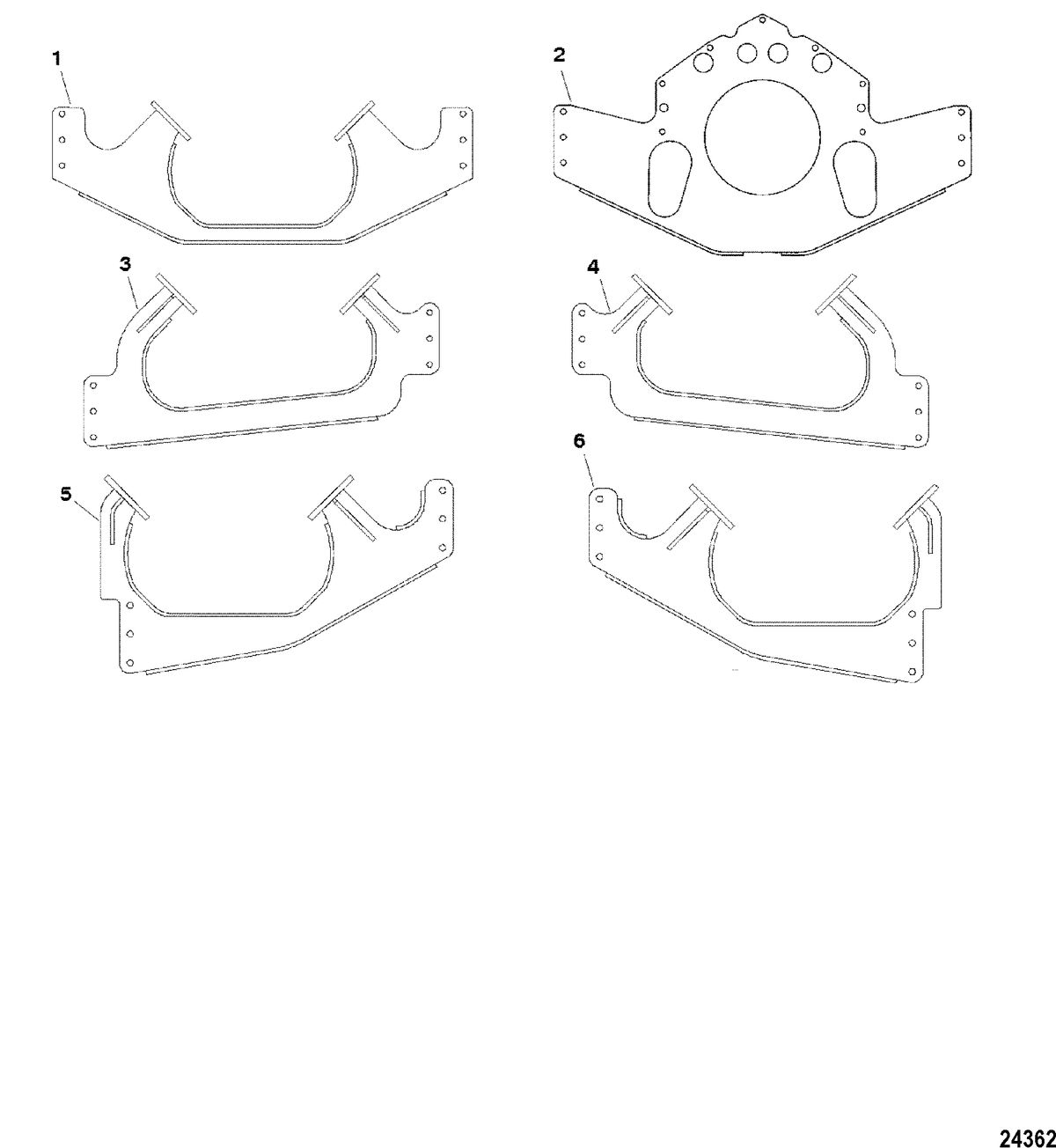 RACE STERNDRIVE 500 BULLDOG Mount Plates - Engine