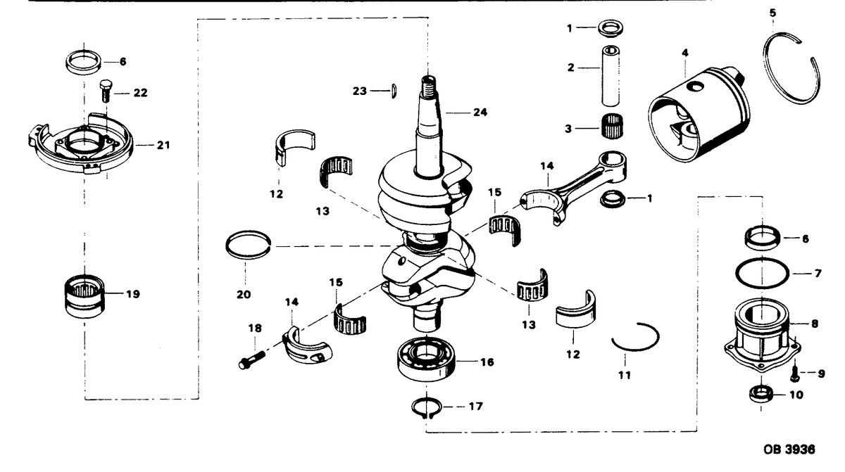 FORCE FORCE 60 H.P. CRANKSHAFT AND PISTON GROUP