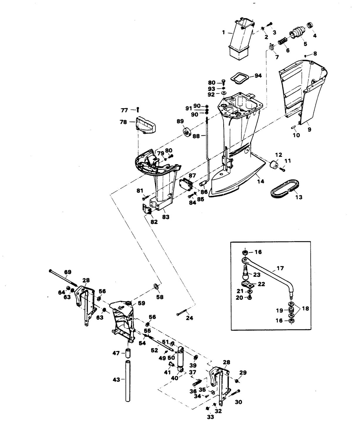 CHRYSLER 105 H.P. MOTOR LEG