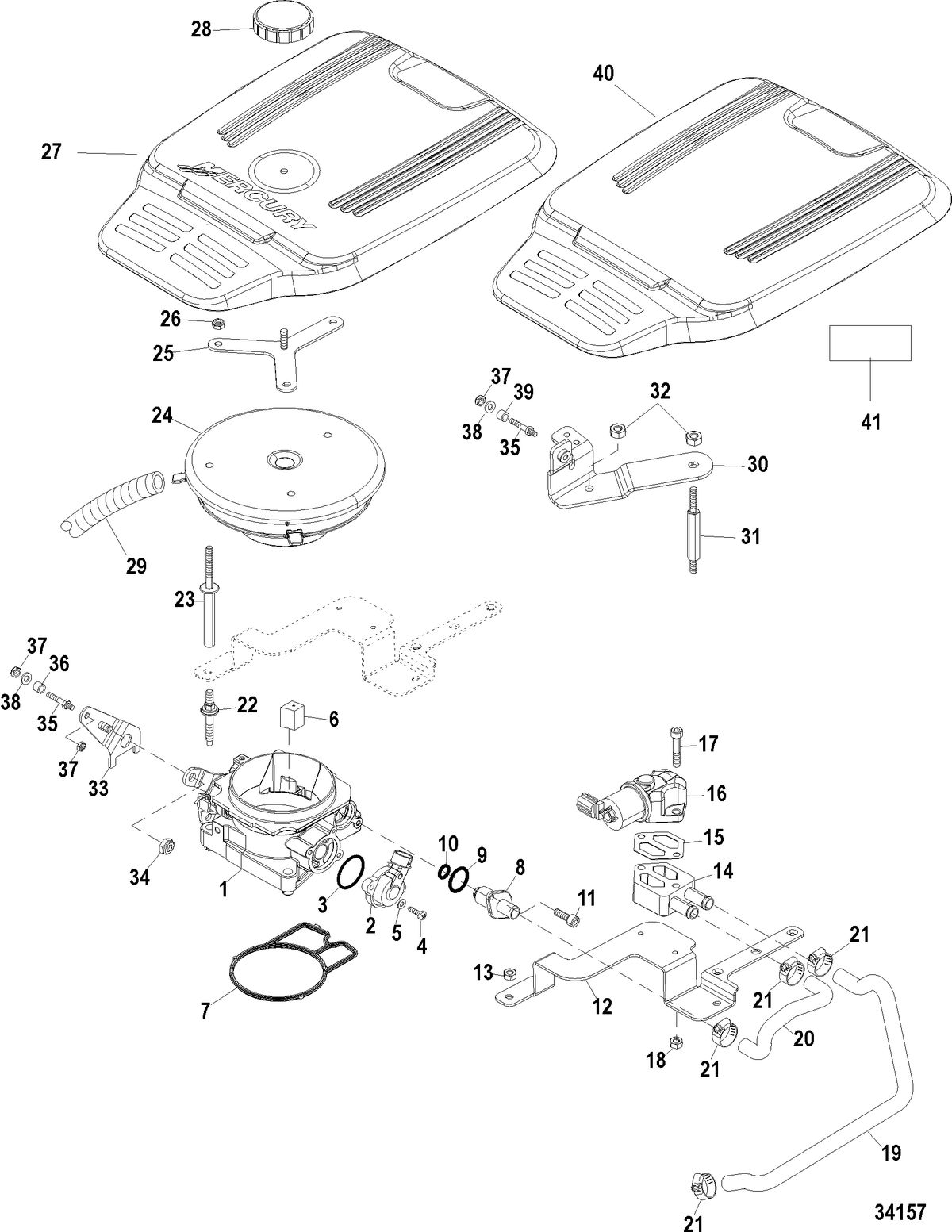 MERCRUISER 383 MAG STROKER INBOARD - REMAN Throttle Body, Mechanical Throttle and Shift