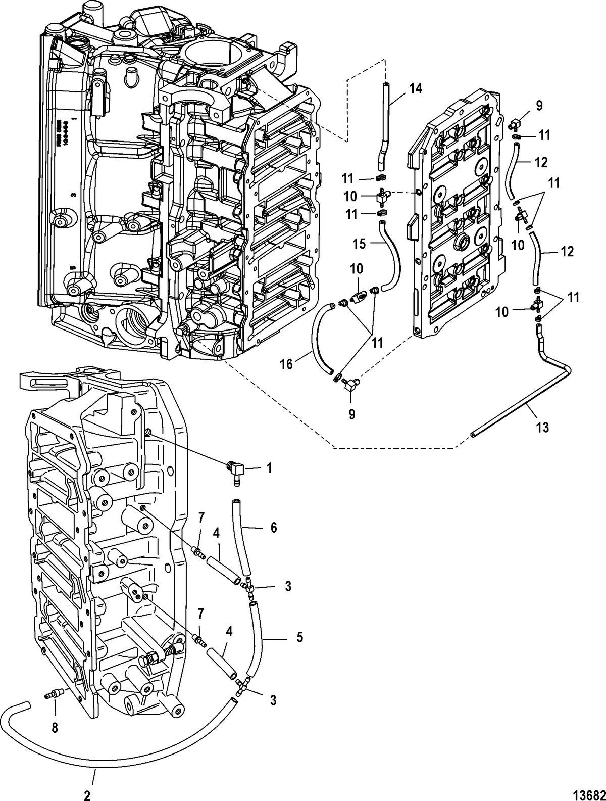 MERCURY/MARINER 150/200 EFI (2.5L) Oil Lines