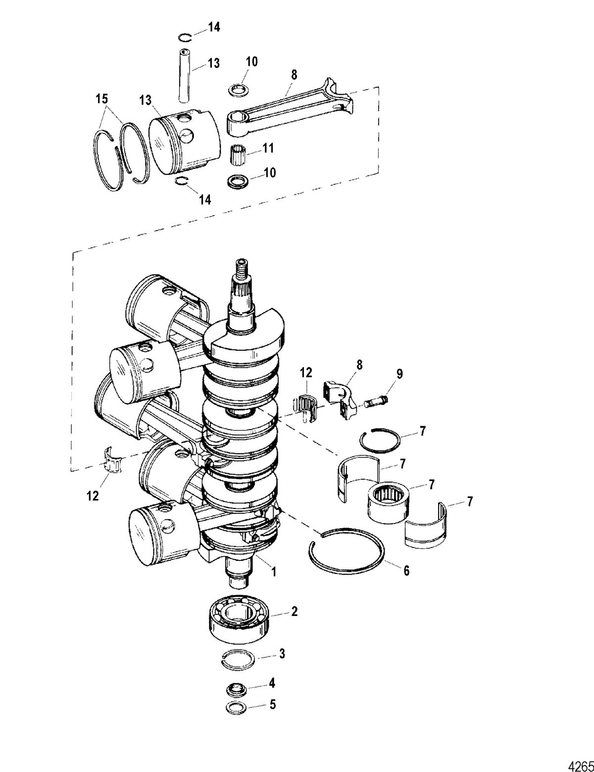 SPORTJET 240 EFI AND 240 EFI M2 JET DRIVE Crankshaft / Pistons / Connecting Rods