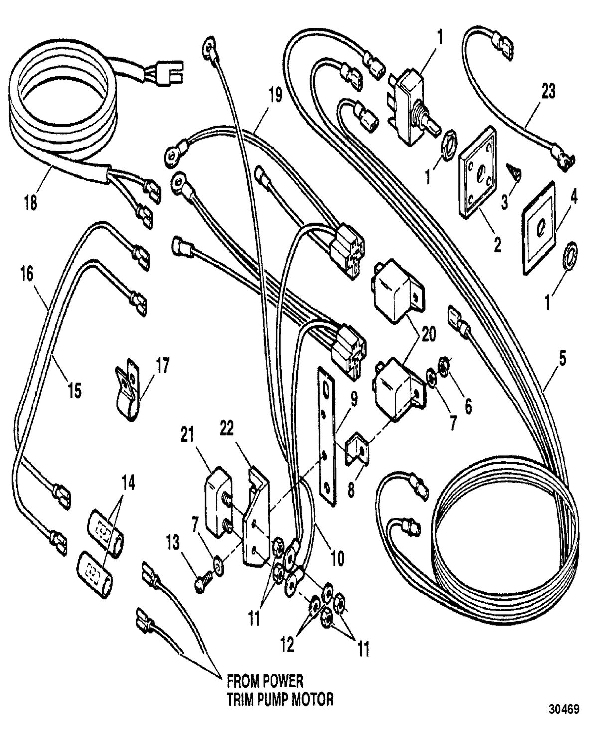 FORCE FORCE TRIM AND TILT MODELS 85 THRU 150 HP ELECTRICAL COMPONENTS(F5H149-1 & F5H150-1)