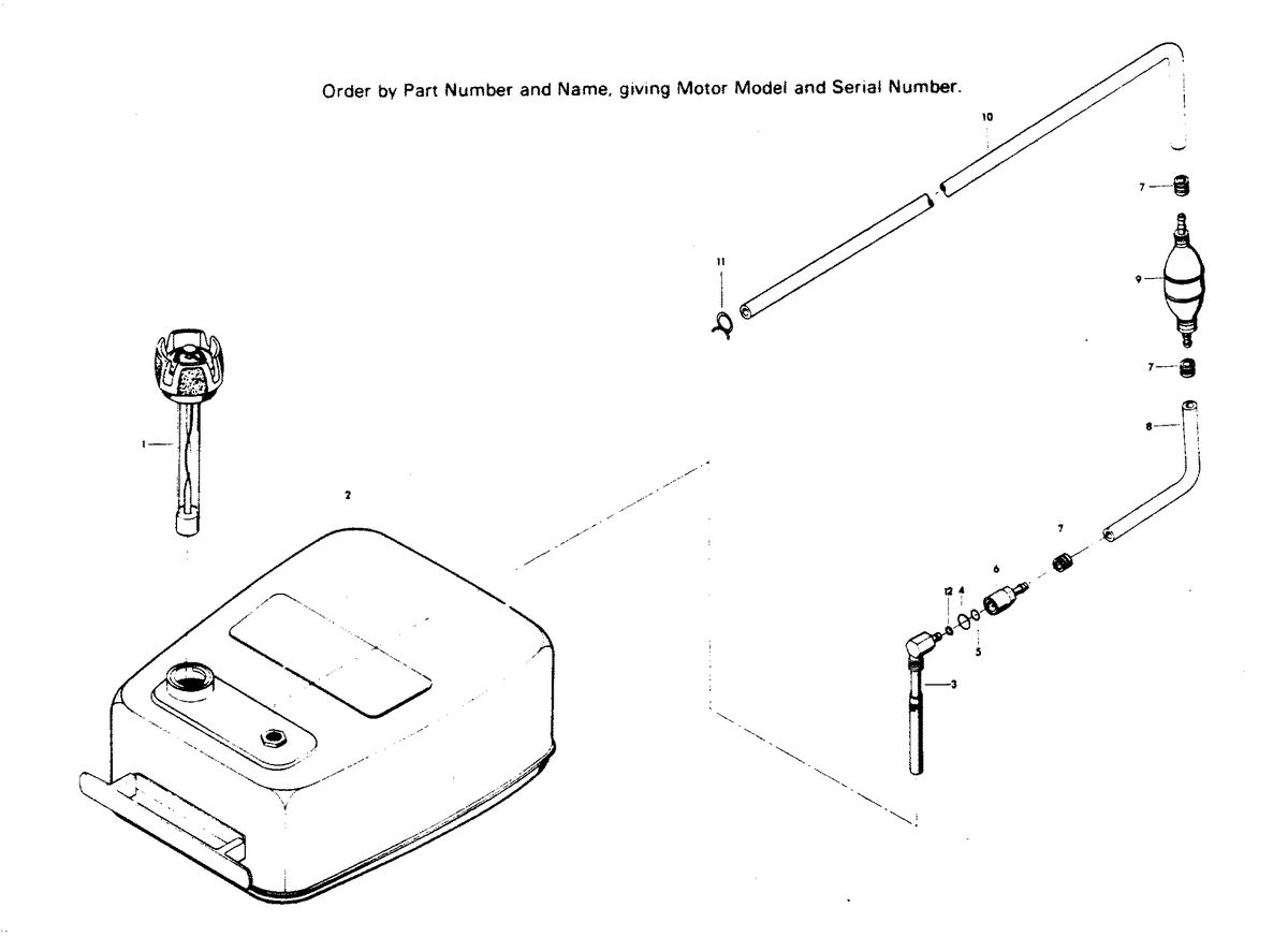 CHRYSLER 75 H.P. FUEL TANK AND LINE