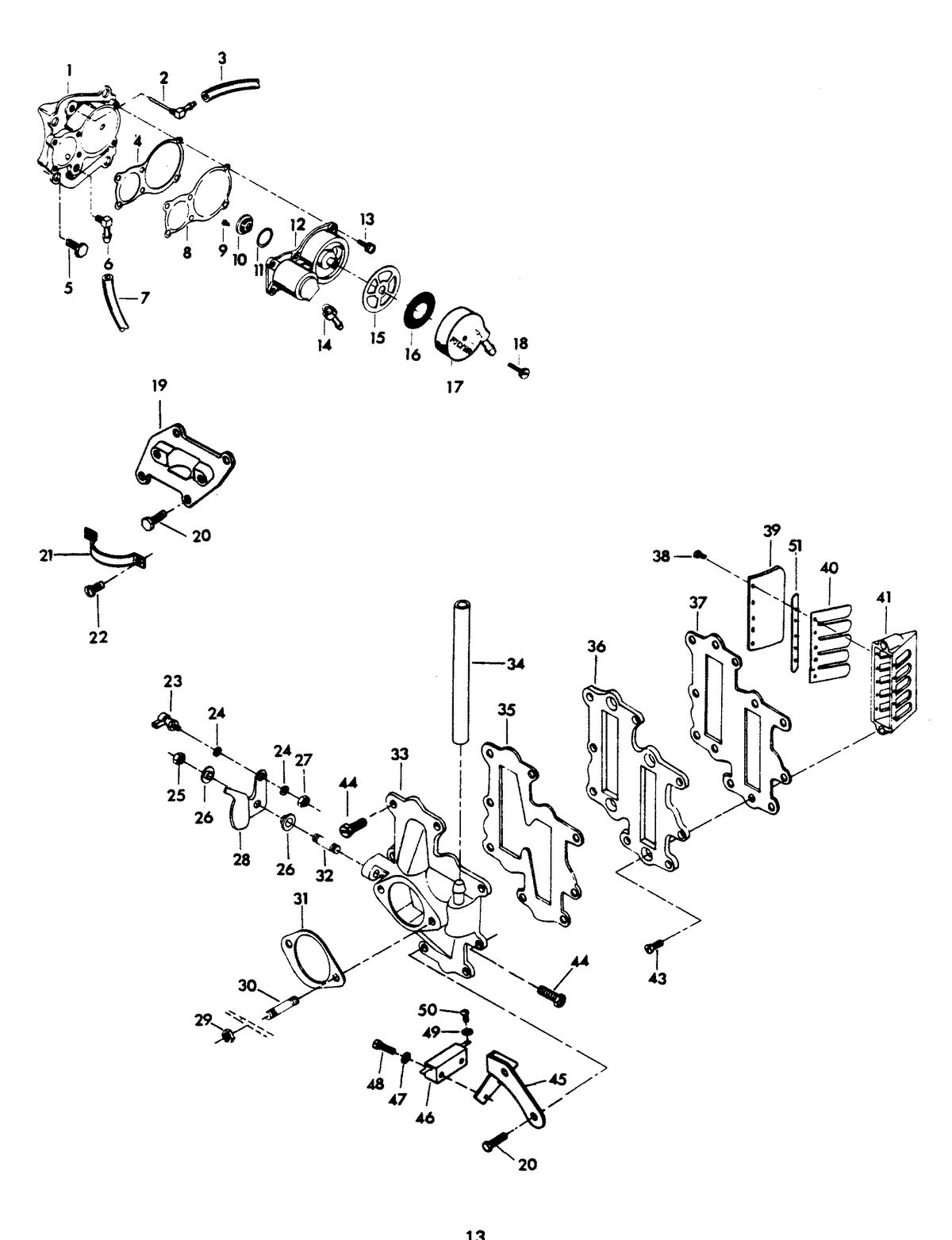 CHRYSLER 115 H.P. FUEL PUMP AND REED PLATE