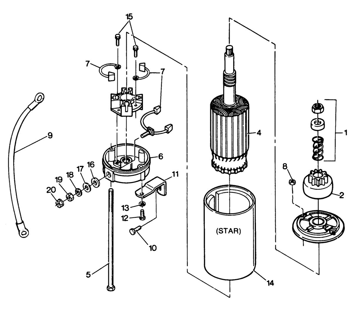 FORCE FORCE 1988 125 HP "A" MODELS STARTER