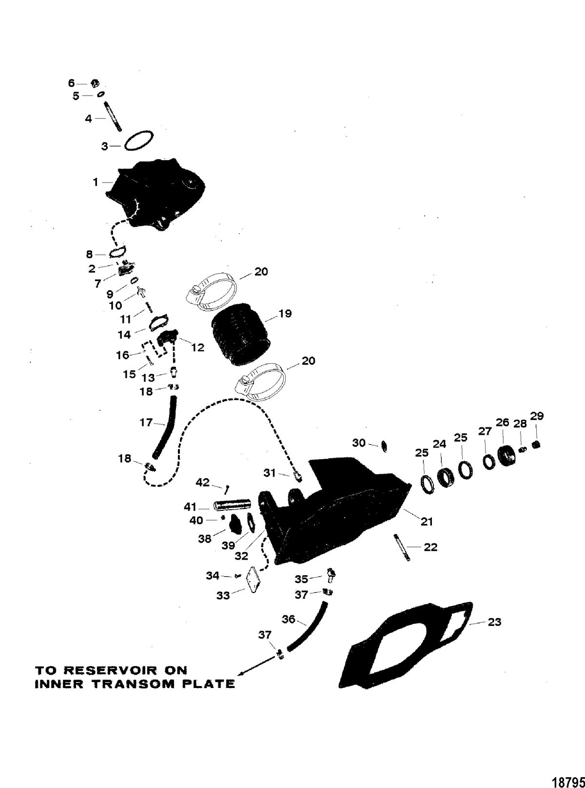 MERCRUISER ALPHA-ONE SS, II SSM, III, III SSM, IIIA SSM, IV SSM, V SSM GIMBAL HOUSING AND BELL HOUSING(III-IV-V) (1ST DESIGN)