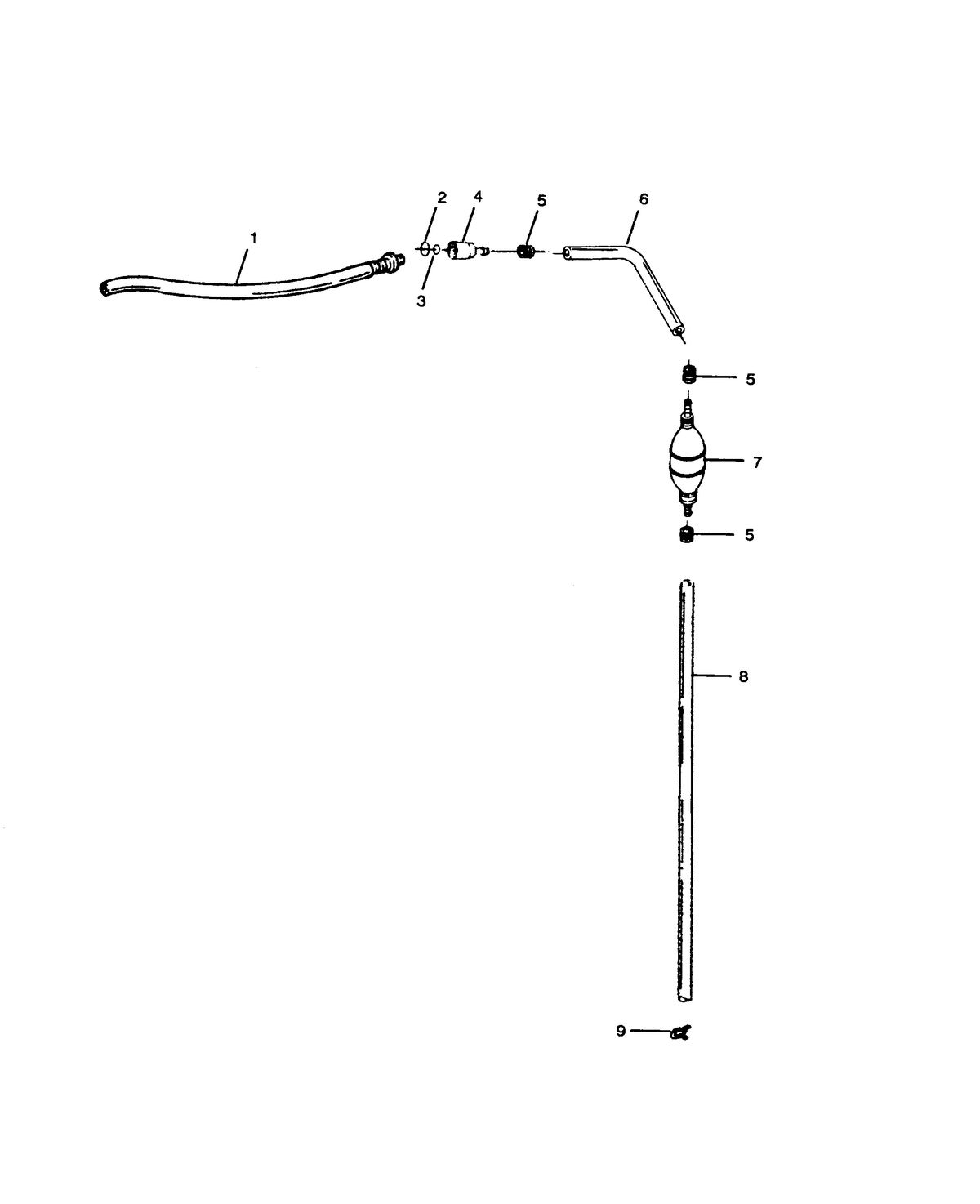 FORCE FORCE 1989 85 H.P. "B" MODELS FUEL LINE