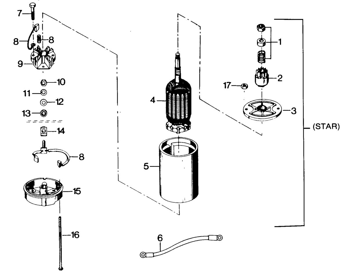 FORCE FORCE 1987 50 H.P. "B" MODELS ELECTRIC STARTER