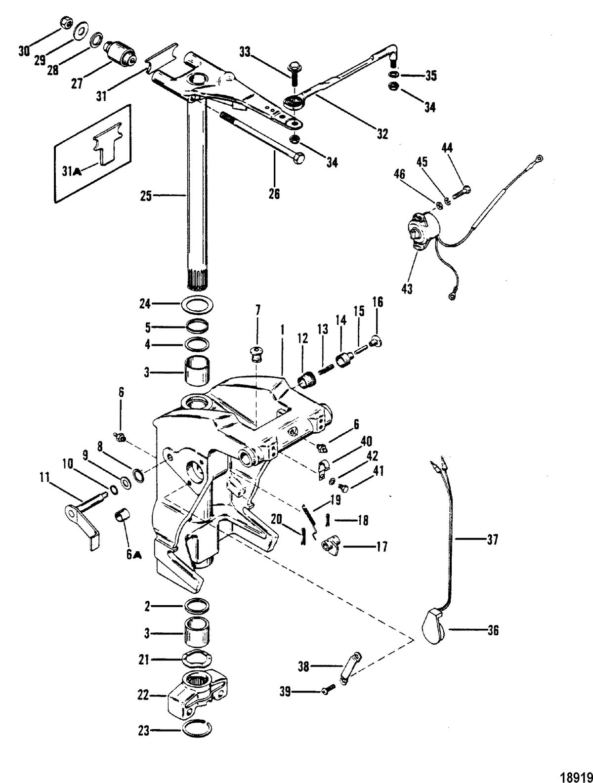 MERCURY/MARINER 150 H.P. XR-2 MARATHON MAGNUM (V-6) (1978-1985 COMBINED BOOK) Swivel Bracket and Steering Arm