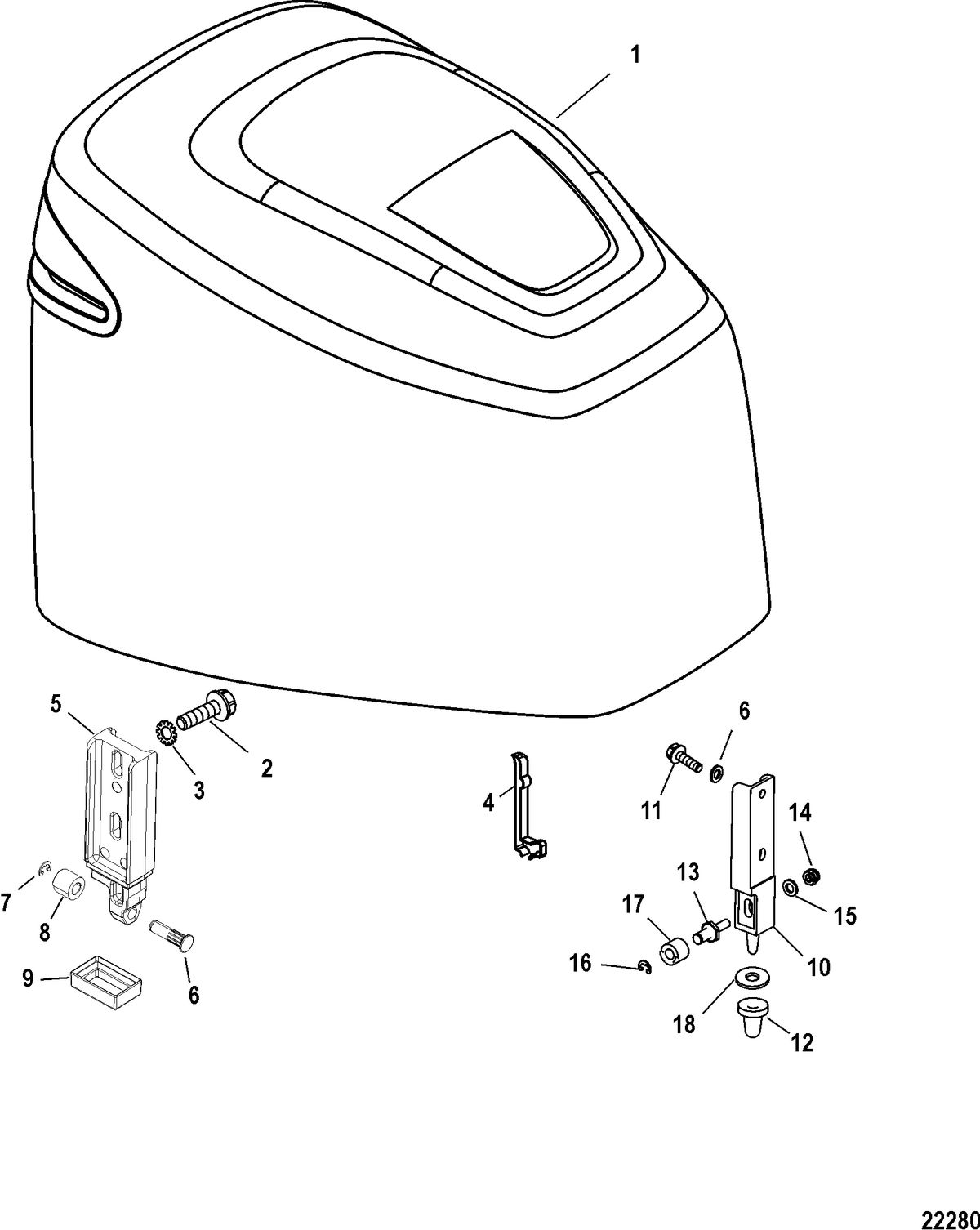 RACE OUTBOARD 300XS (3.2L) Top Cowl