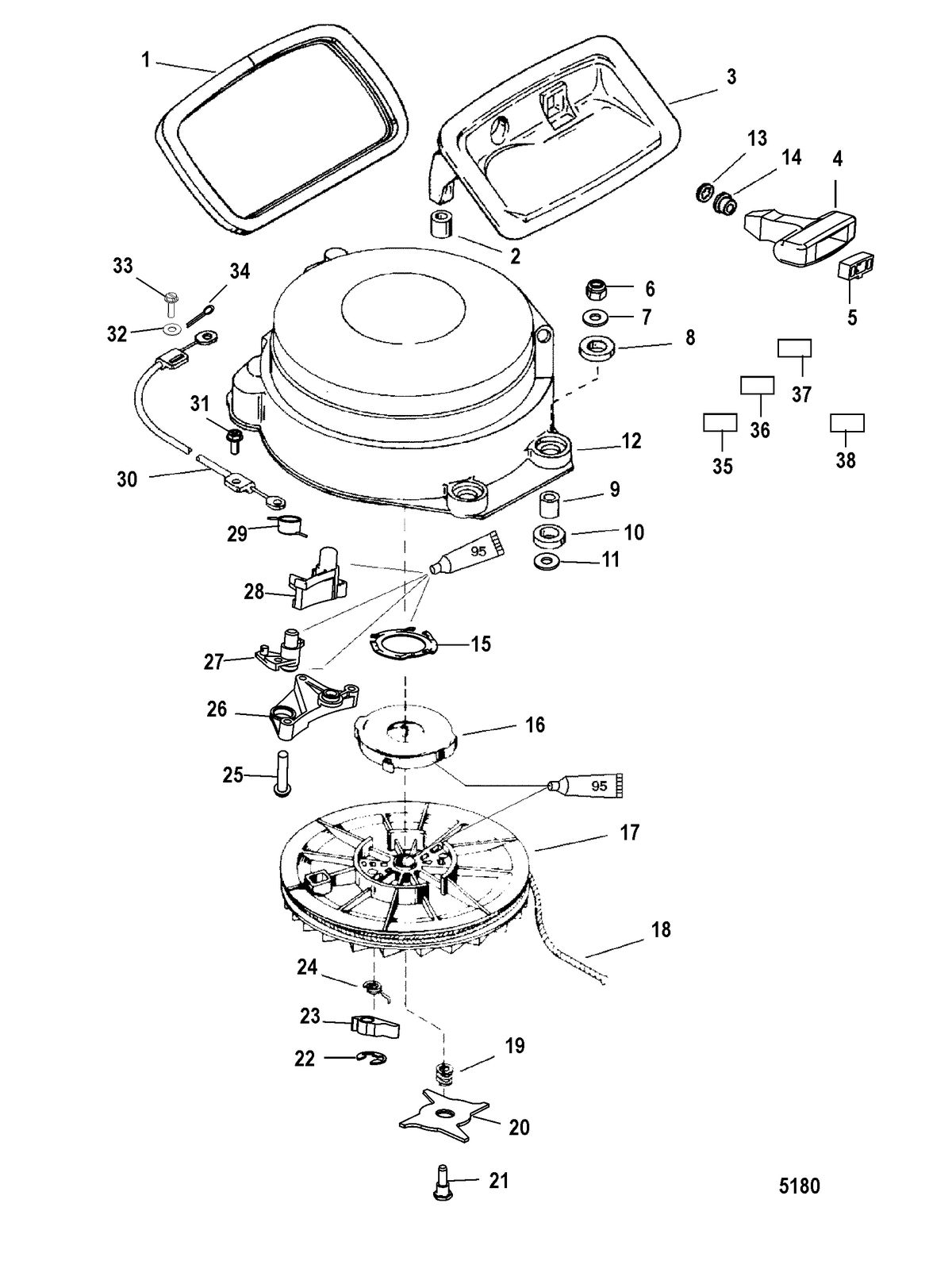 MERCURY/MARINER 30/40 (2 CYLINDER) 2-STROKE Manual Start Components