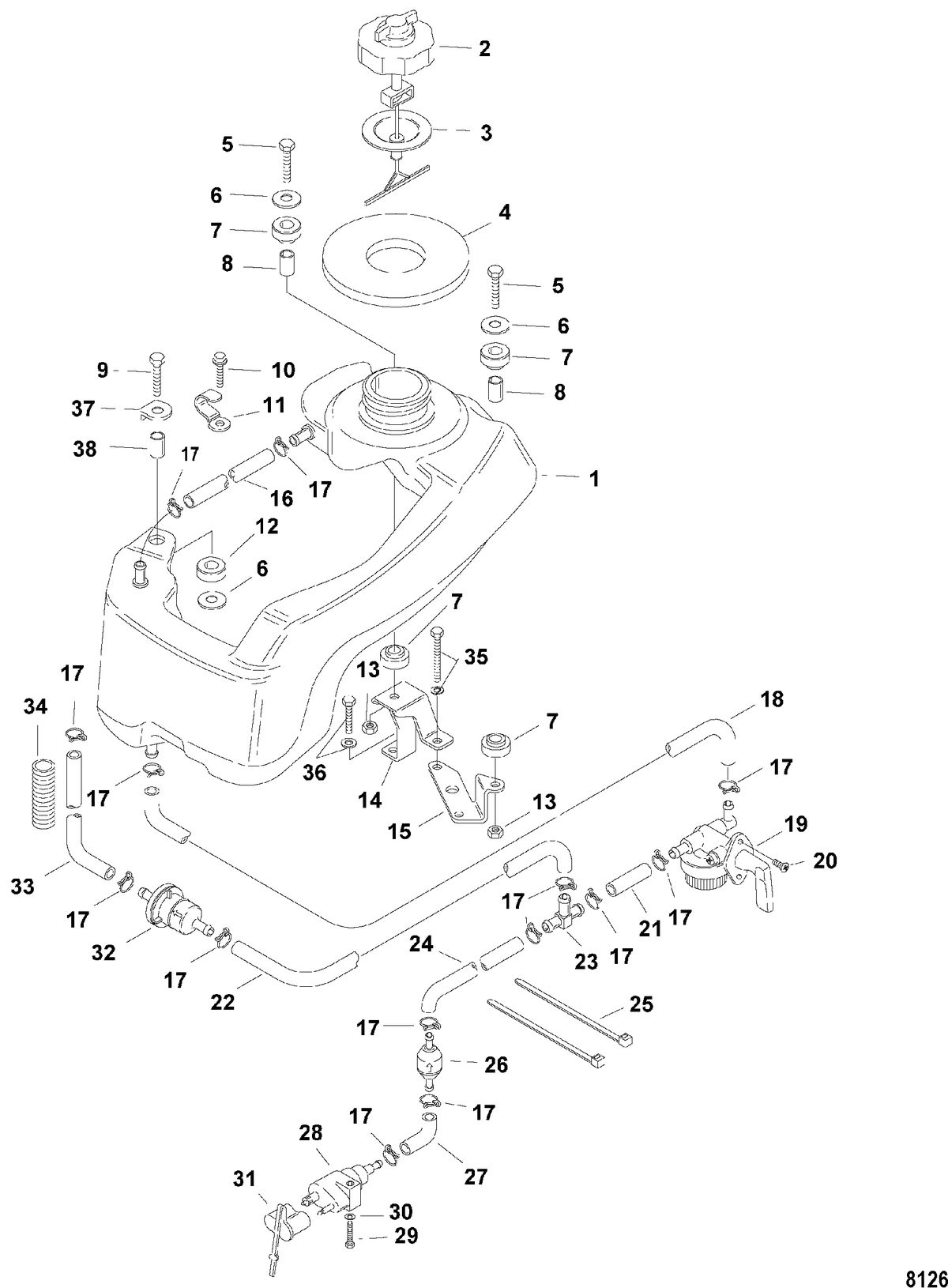 MERCURY/MARINER 4/5/6 4-STROKE Intergral Fuel Tank