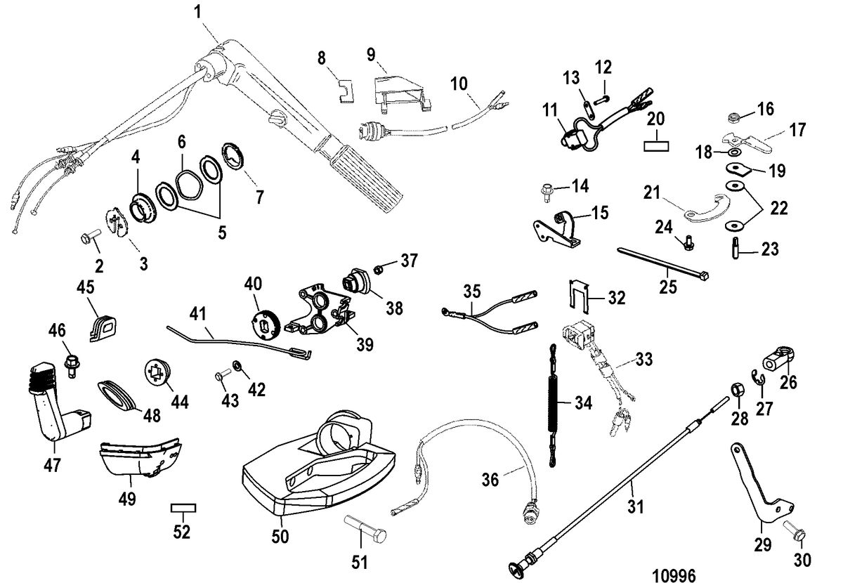 ACCESSORIES STEERING SYSTEMS AND COMPONENTS Tiller Handle Kit(856537A1 and 856537A2)