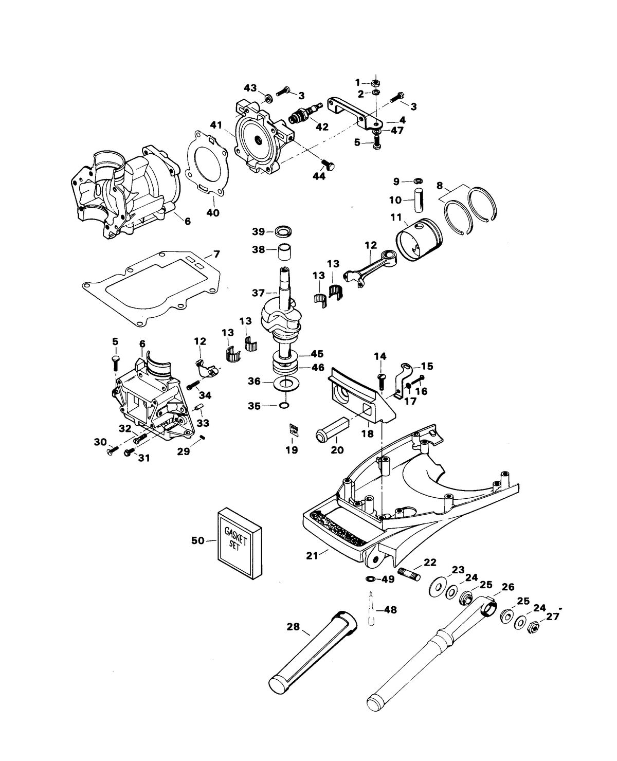 CHRYSLER 4 HP POWER HEAD & SUPPORT PLATE
