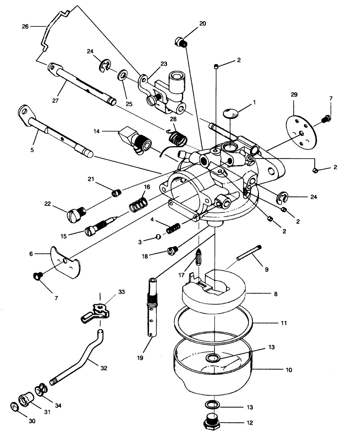 SEARS 15 H.P. STD. 15" LEG OUTBOARD MOTOR Carburetor