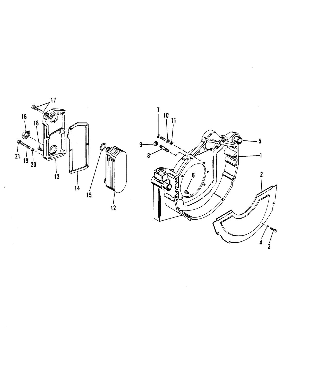 MERCRUISER 300 TEMPEST (MR/TR) ENGINE FLYWHEEL HOUSING (DUAL COOLER) (TR)