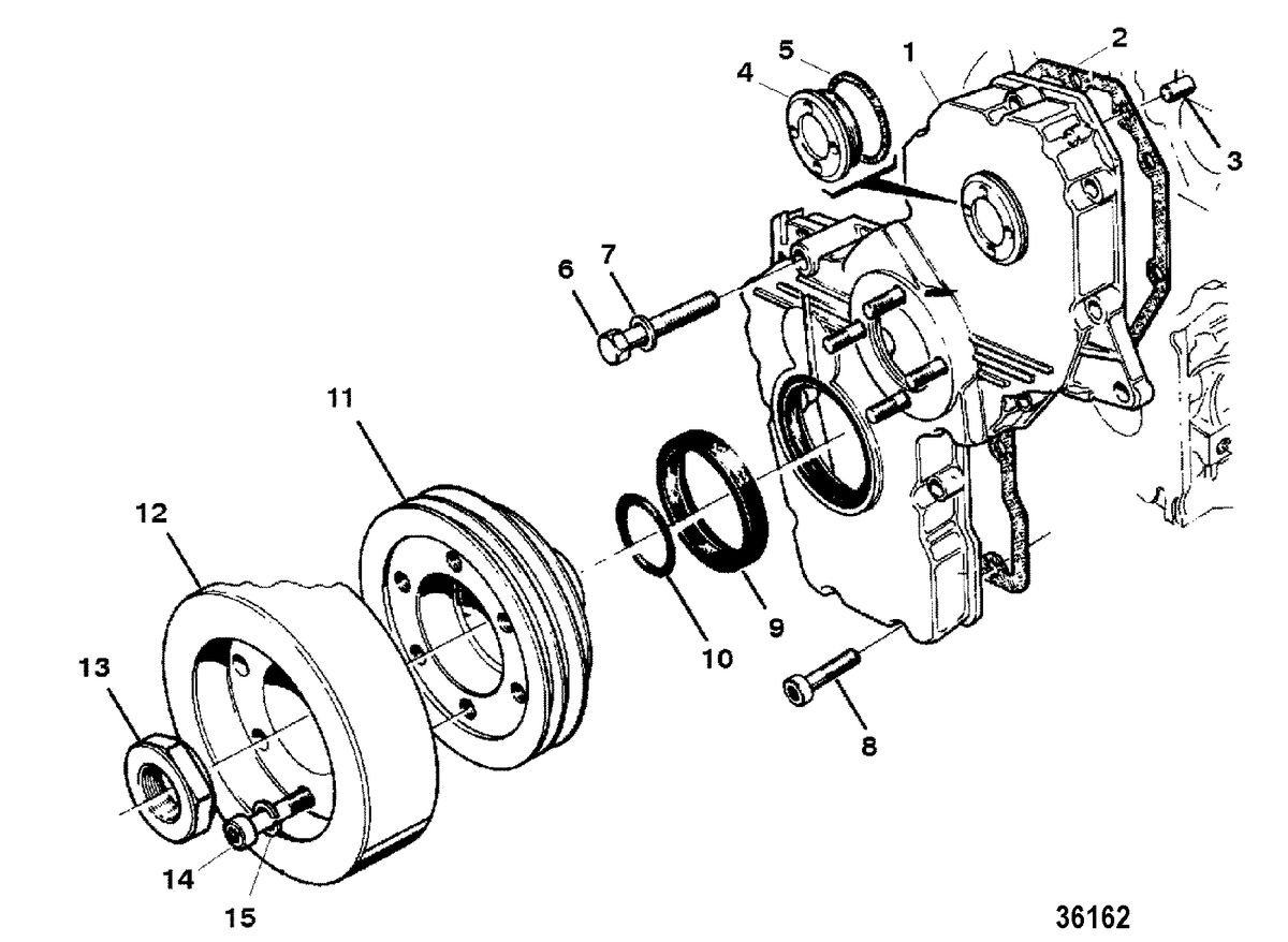 MERCRUISER D3.6L BRAVO DIESEL FRONT COVER