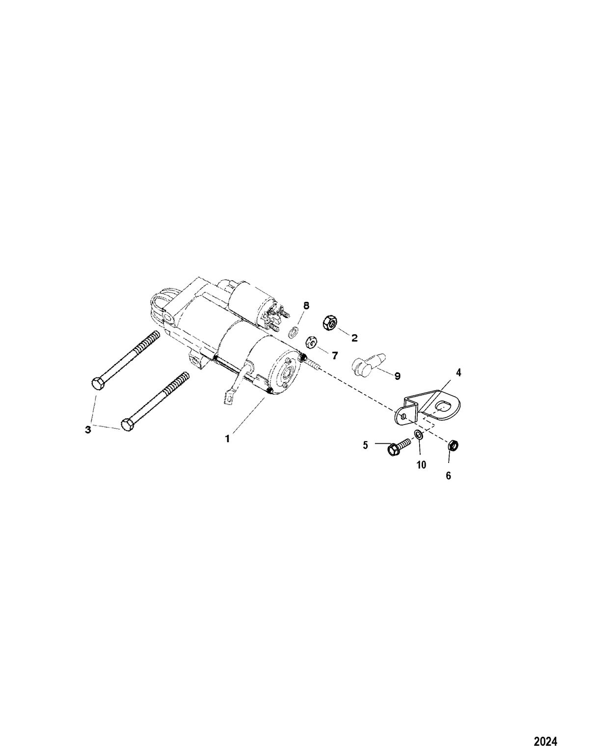 MERCRUISER 3.0L ALPHA ONE Starter Motor, Mounting
