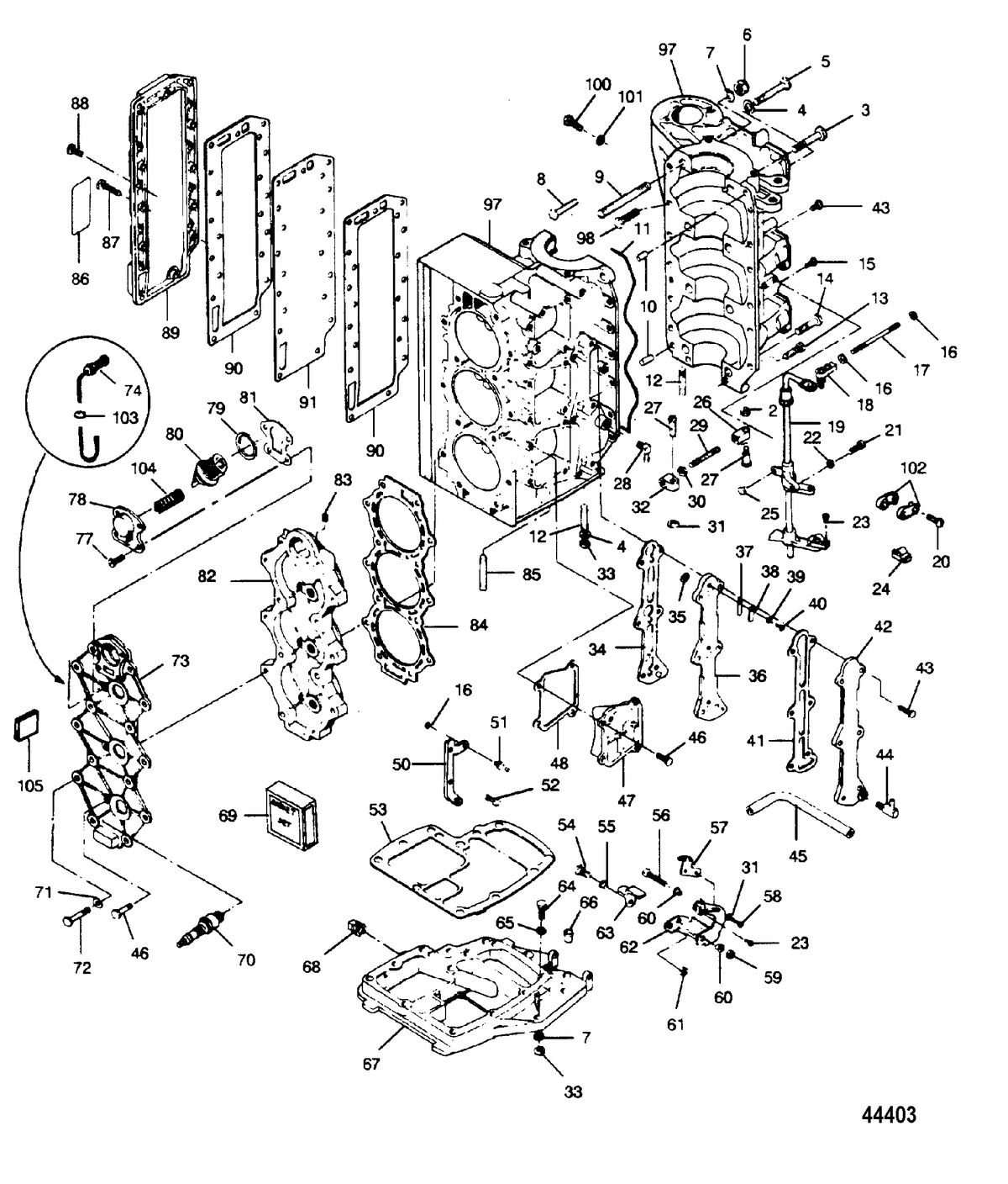 FORCE 90 HP A-MODELS (1990) FORCE Powerhead