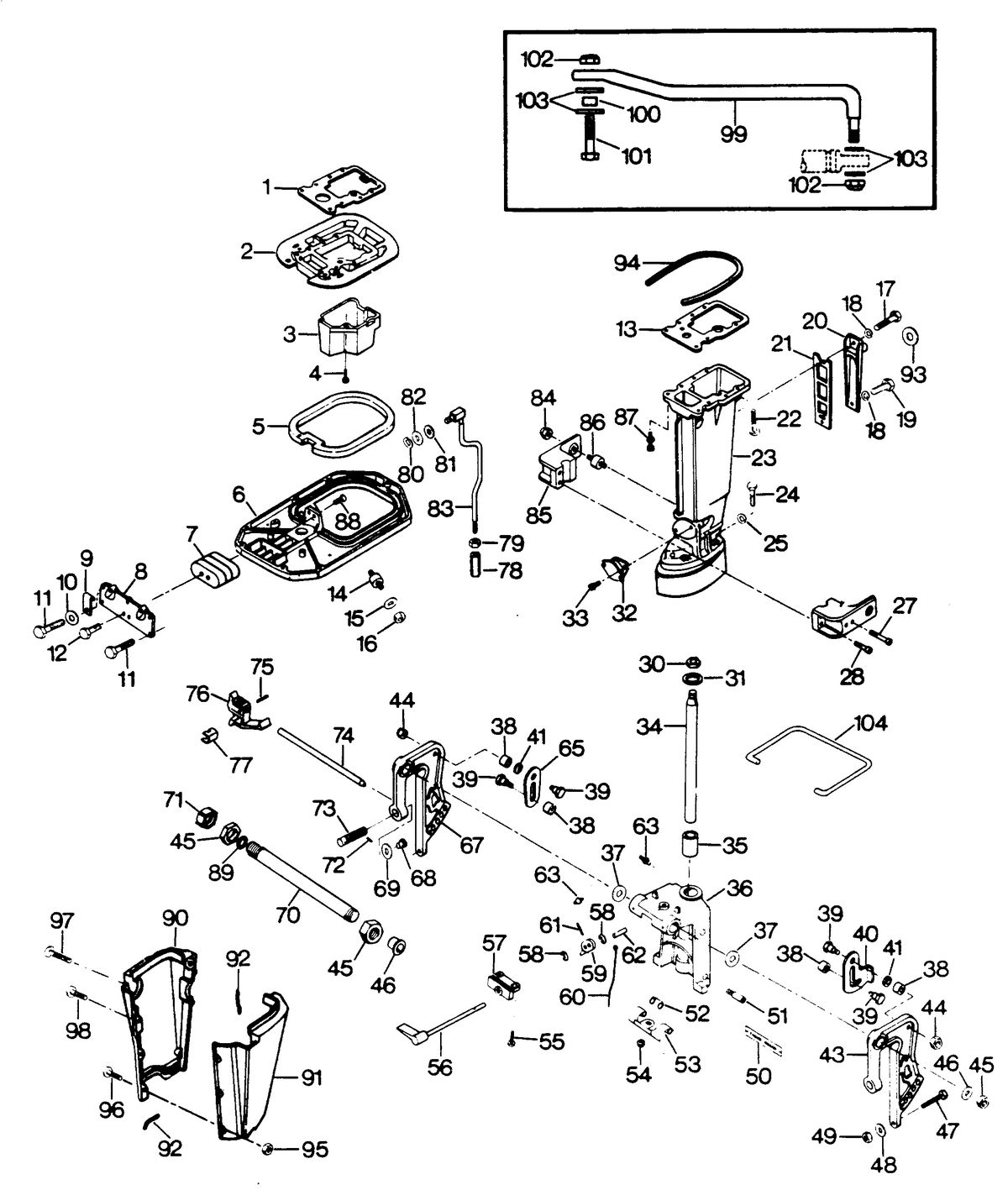 CHRYSLER FORCE 1986 50 H.P. MOTOR LEG