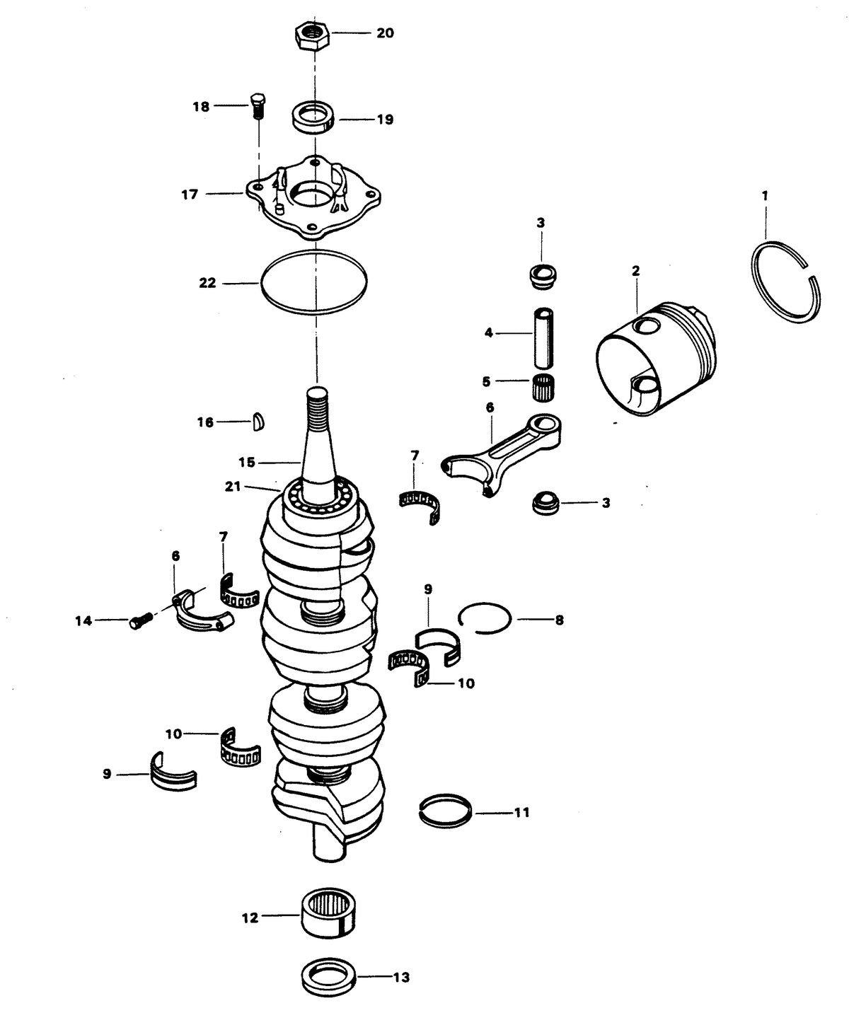 CHRYSLER 105 H.P. CRANKSHAFT AND PISTON GROUP