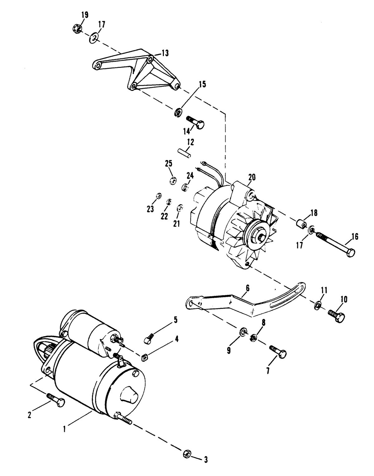 MERCRUISER 454 MAG BRAVO (GEN V) STARTER AND ALTERNATOR
