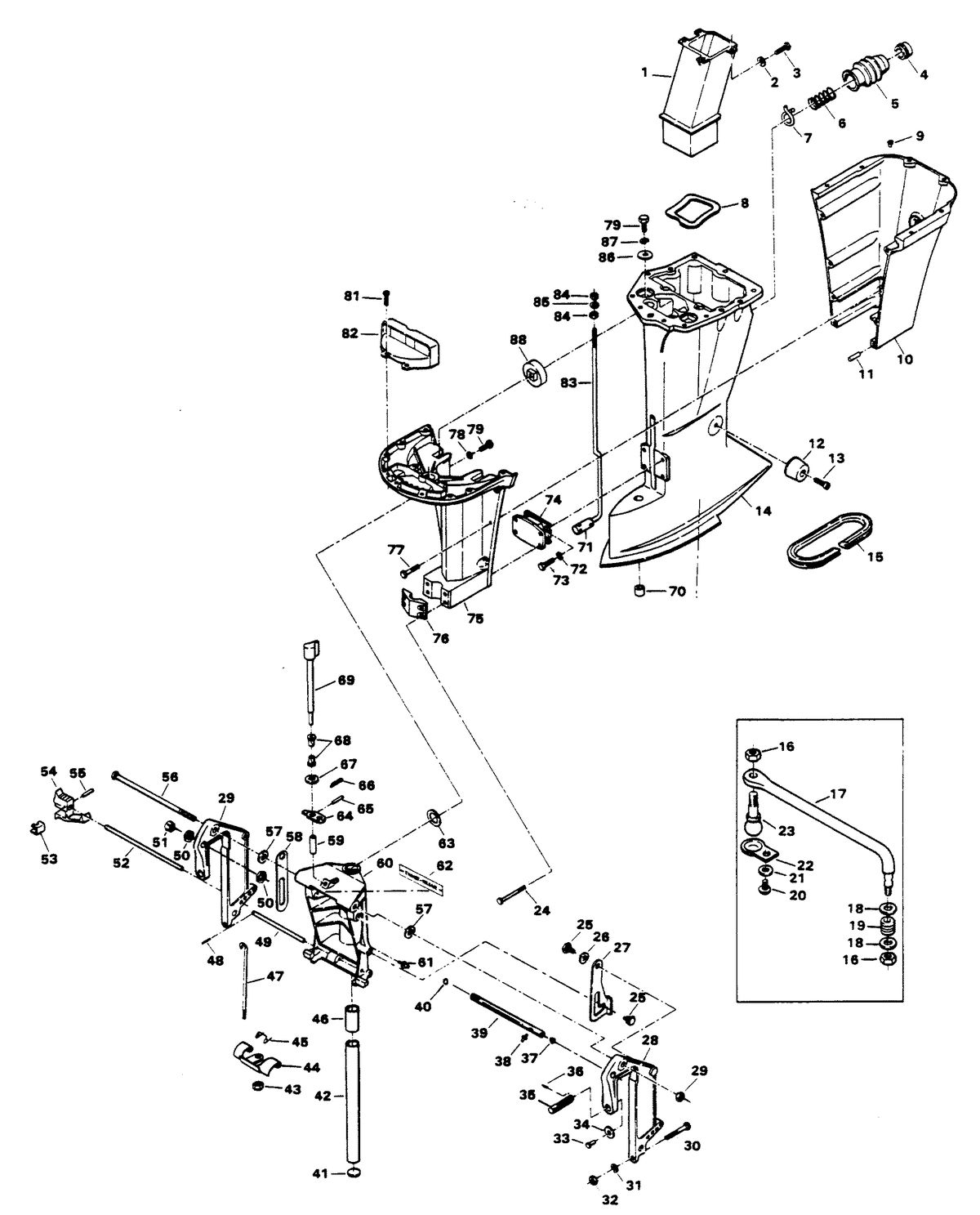 CHRYSLER 75 HP MOTOR LEG 756H1G, 756B1G MODELS