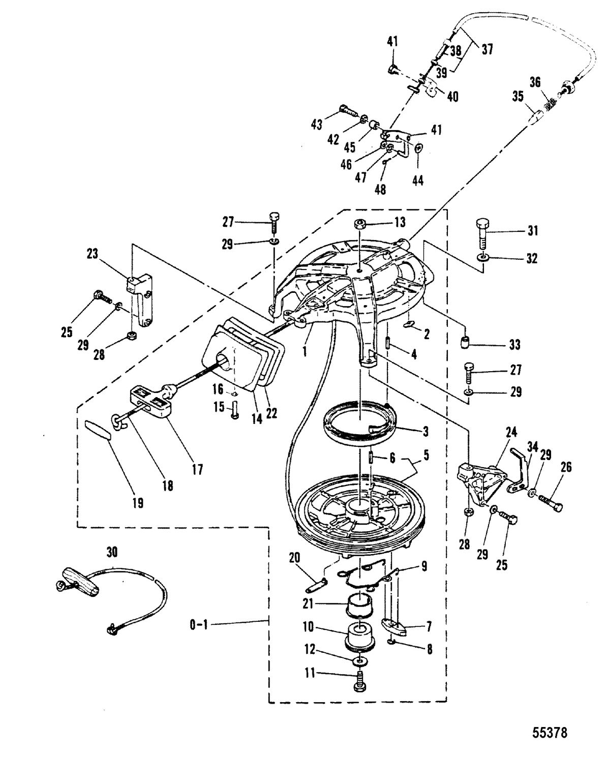 MARINER 20 HP MARINER RECOIL STARTER