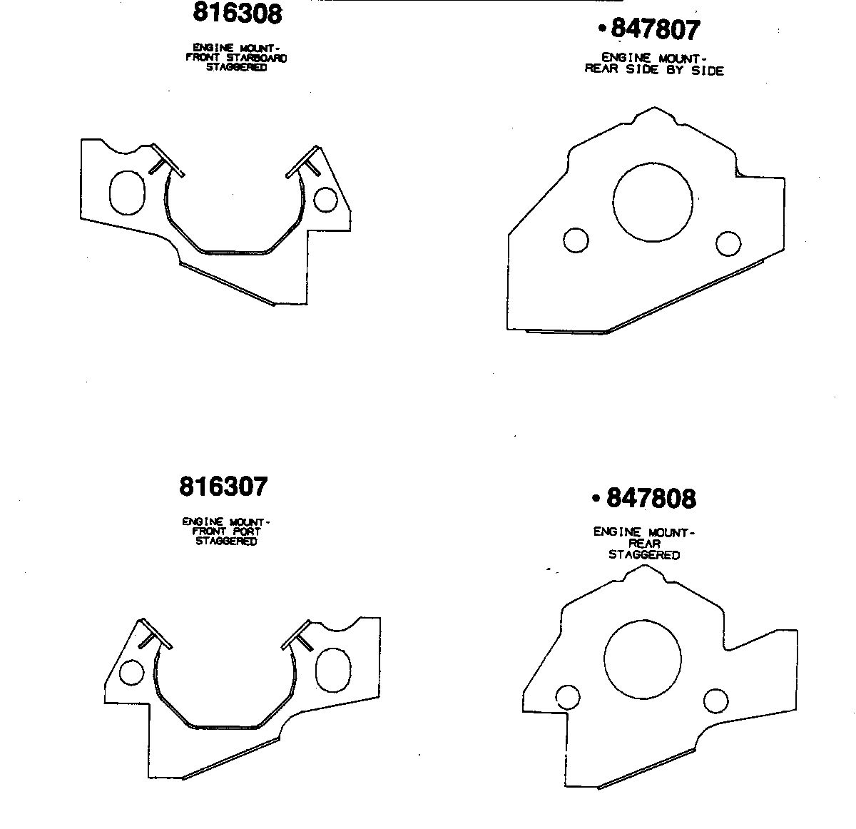MERCRUISER 465 H.P. ENGINE MOUNT PLATES (STAGGERED)