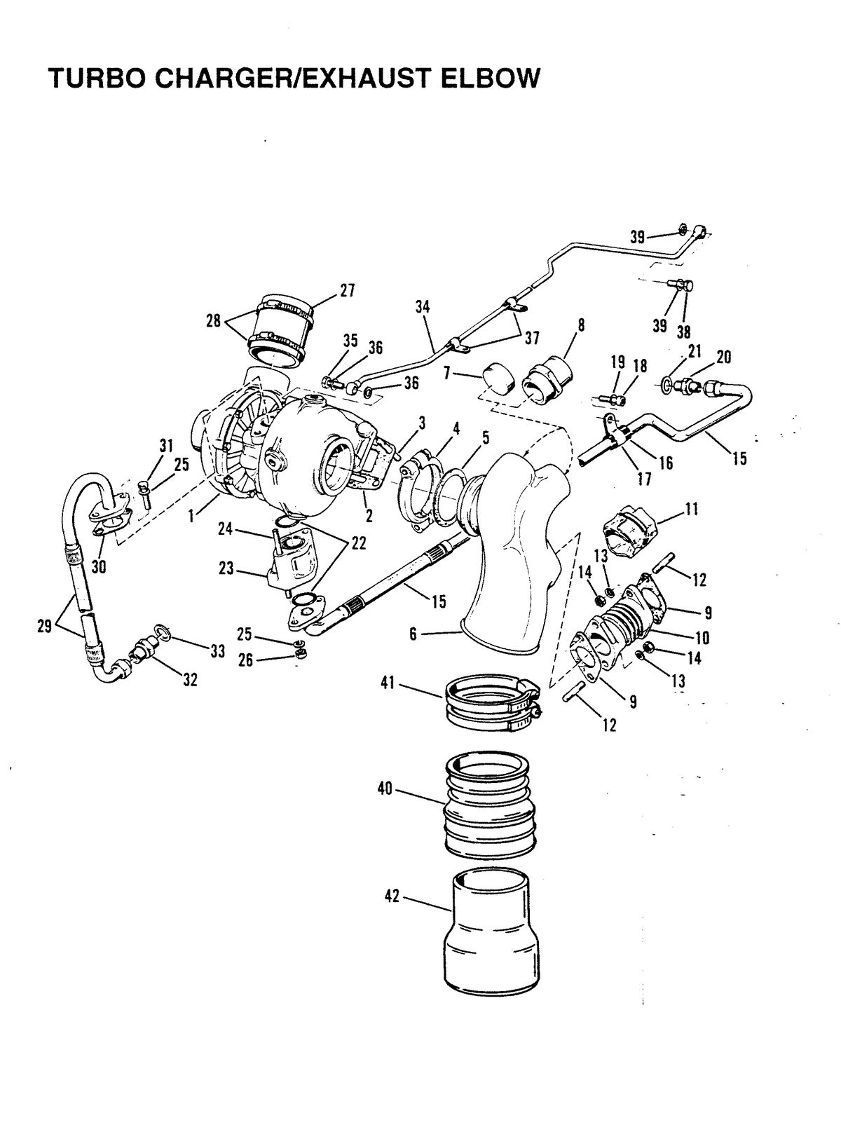 MERCRUISER D-254 TURBO ACDIESEL ENGINE STERN DRIVE/INBOARD TURBO CHARGER/EXHAUST ELBOW (INBOARD)