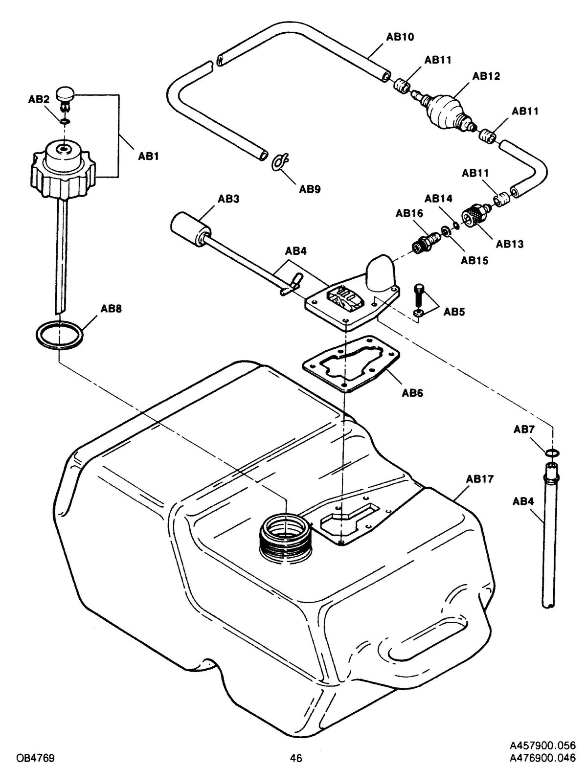 FORCE FORCE 1992 50 H.P. "A" MODELS FUEL TANK AND LINE