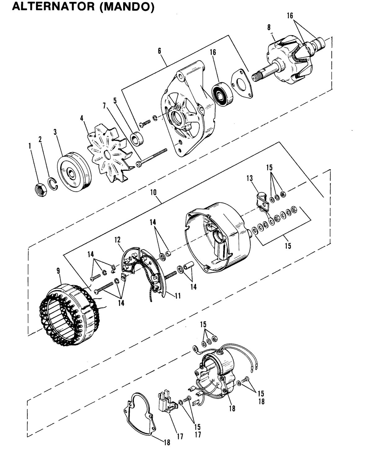 MERCRUISER 185R/MR ENGINE (229 CID) ALTERNATOR (MANDO)