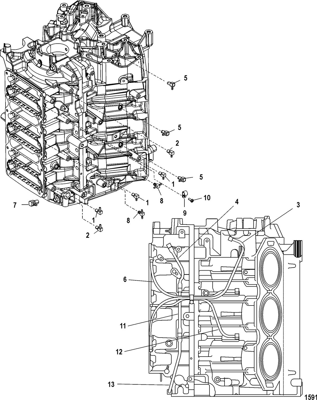 MERCURY/MARINER 200/225/250/200 PRO XS (3.0L)(MECHANICAL) Port Center Main Oiling System
