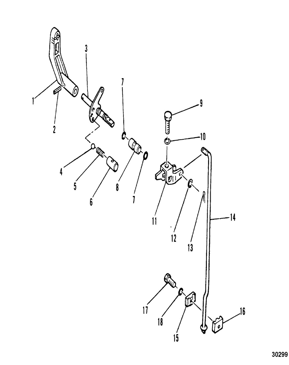 MARINER 8 HP W/MARATHON GEAR SHIFT LINKAGE