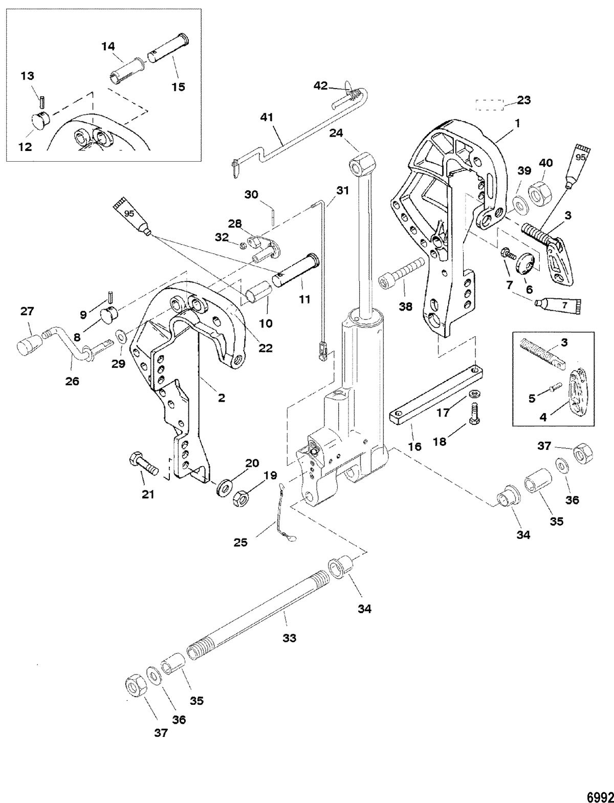 MERCURY/MARINER 40/50 JET 30 (3 CYLINDER) 2-STROKE Clamp Bracket