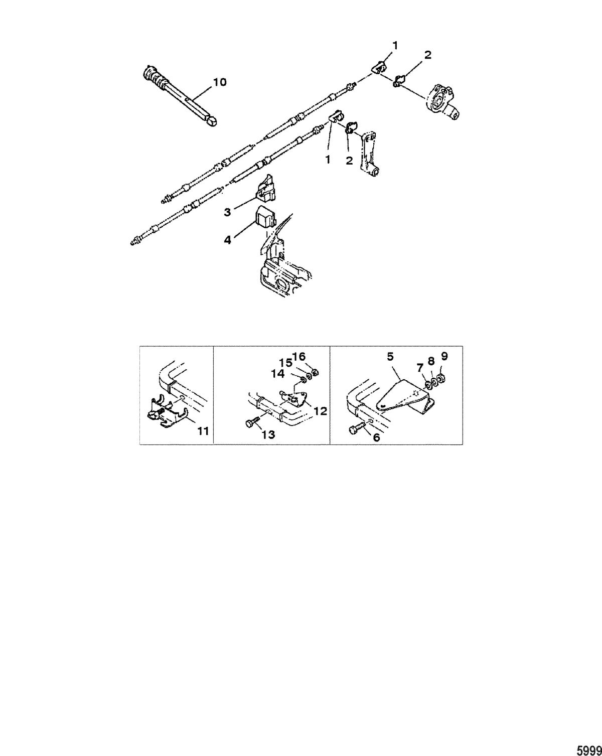 MARINER 40HP KEROSENE Remote Control Attaching Kit