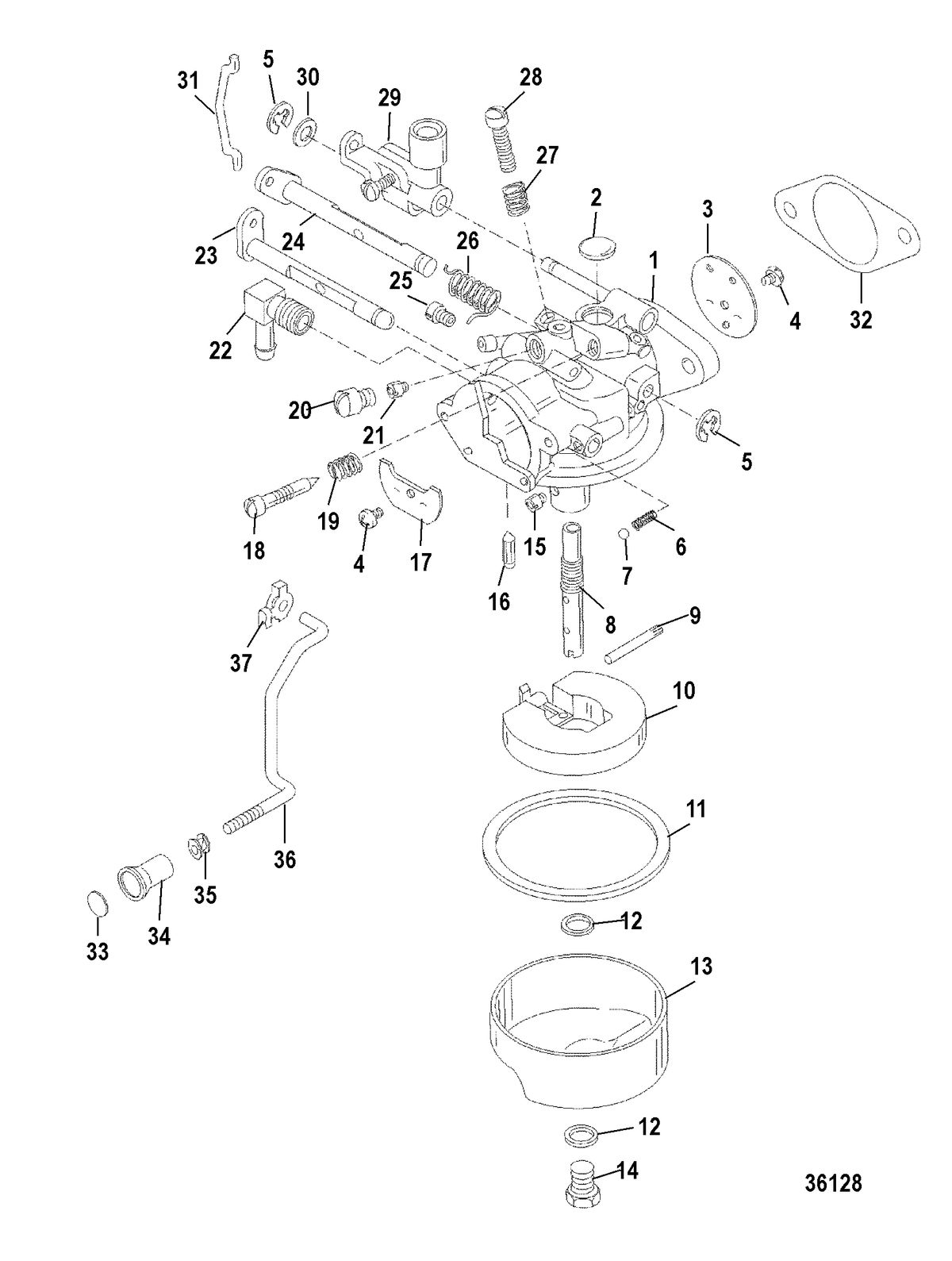 MERCURY/MARINER 25 H.P. (3 CYL.) LIGHTNING CARBURETOR