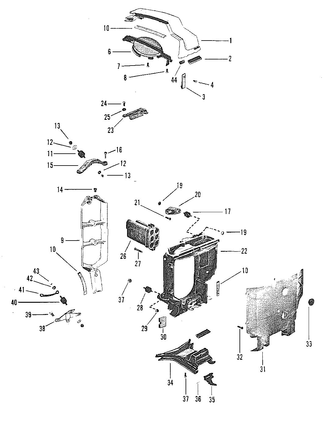 MARINER MARINER 70 COWL SUPPORT BRACKETS