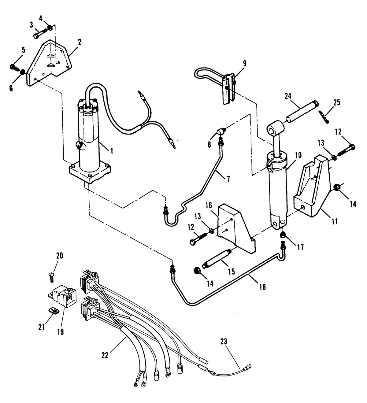 FORCE 40/50 H.P. DESIGN 11 POWER TRIM UNIT WITH BULLET CONNECTORS